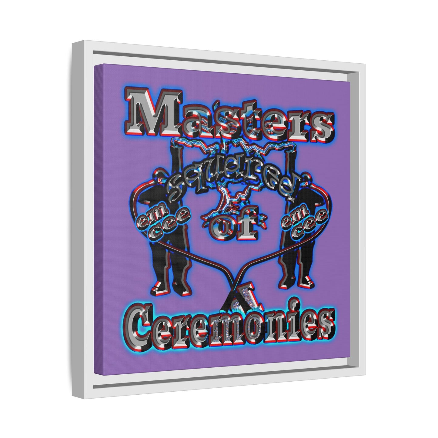 em cee squared - framed canvas art (light purple)