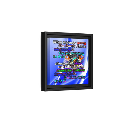 doggystyle - framed canvas art (blue-white wave)