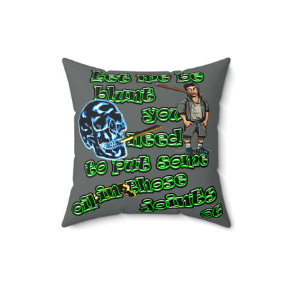 og - Faux Suede Square Pillow - (dark grey)