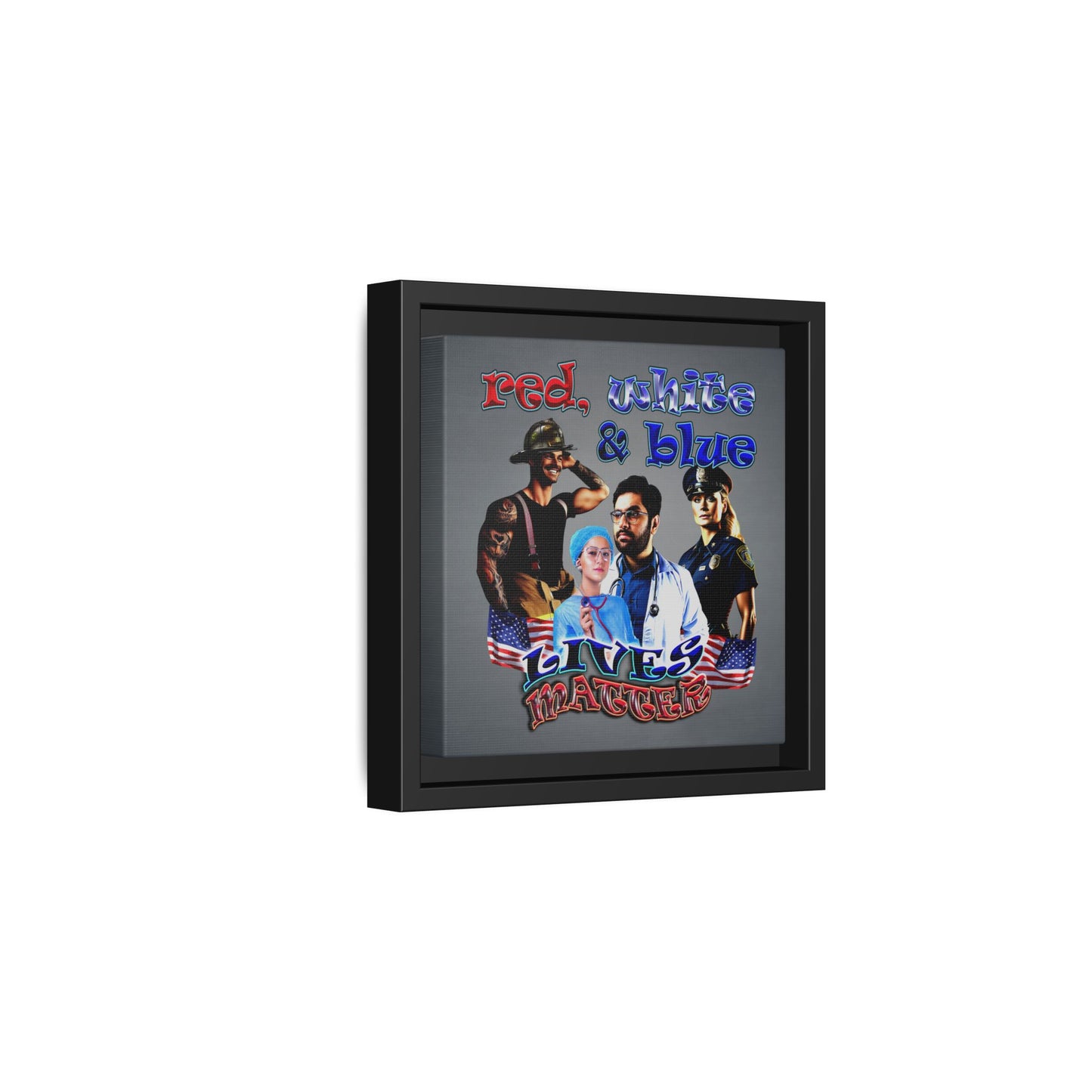 rw&b lives matter - framed canvas art (grey-light grey)