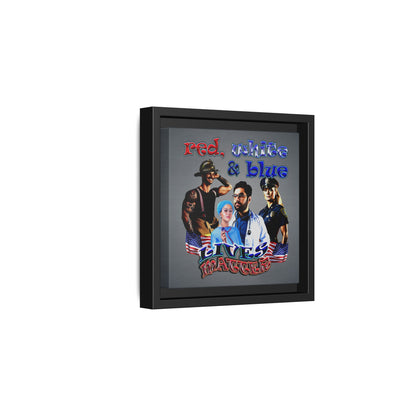 rw&b lives matter - framed canvas art (grey-light grey)