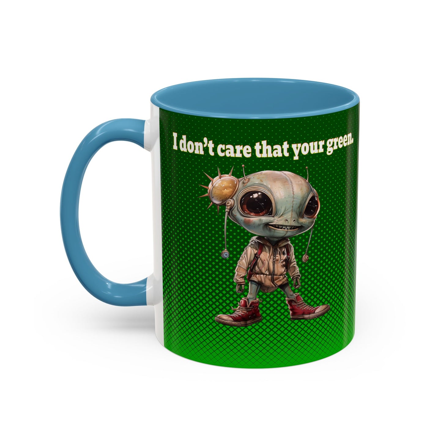 I don't care that your grey - Accent Mug (logo green)