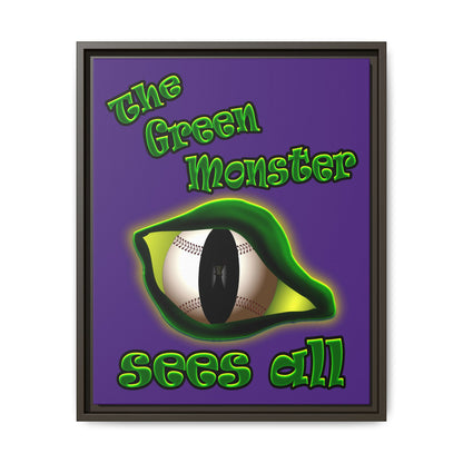 green monster - framed canvas art (purple)