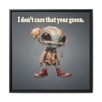 I don't care that your green - framed canvas art (grey-light grey)
