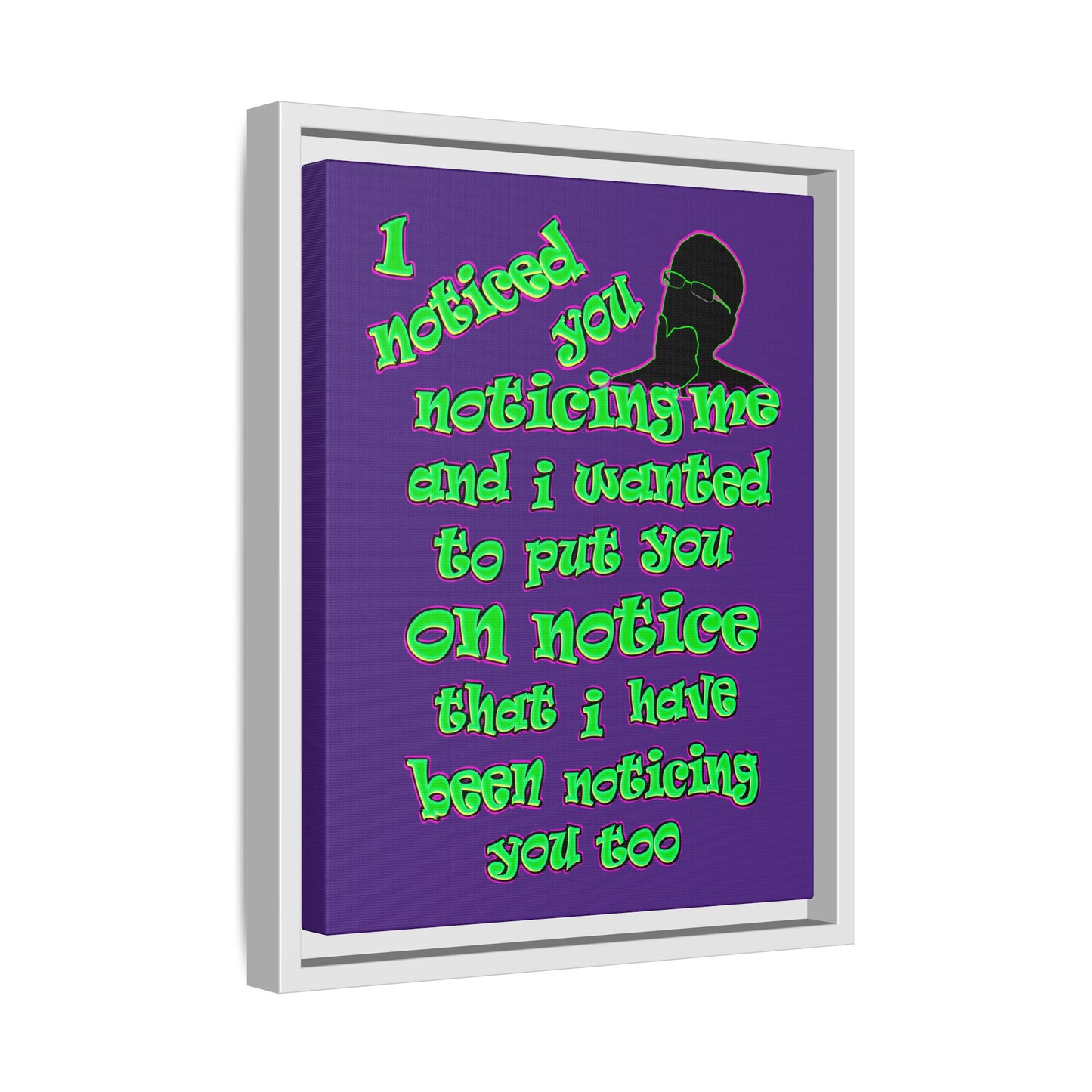 noticed you noticing - framed canvas art (purple)