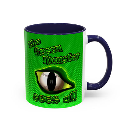 green monster - Accent Mug (logo green)