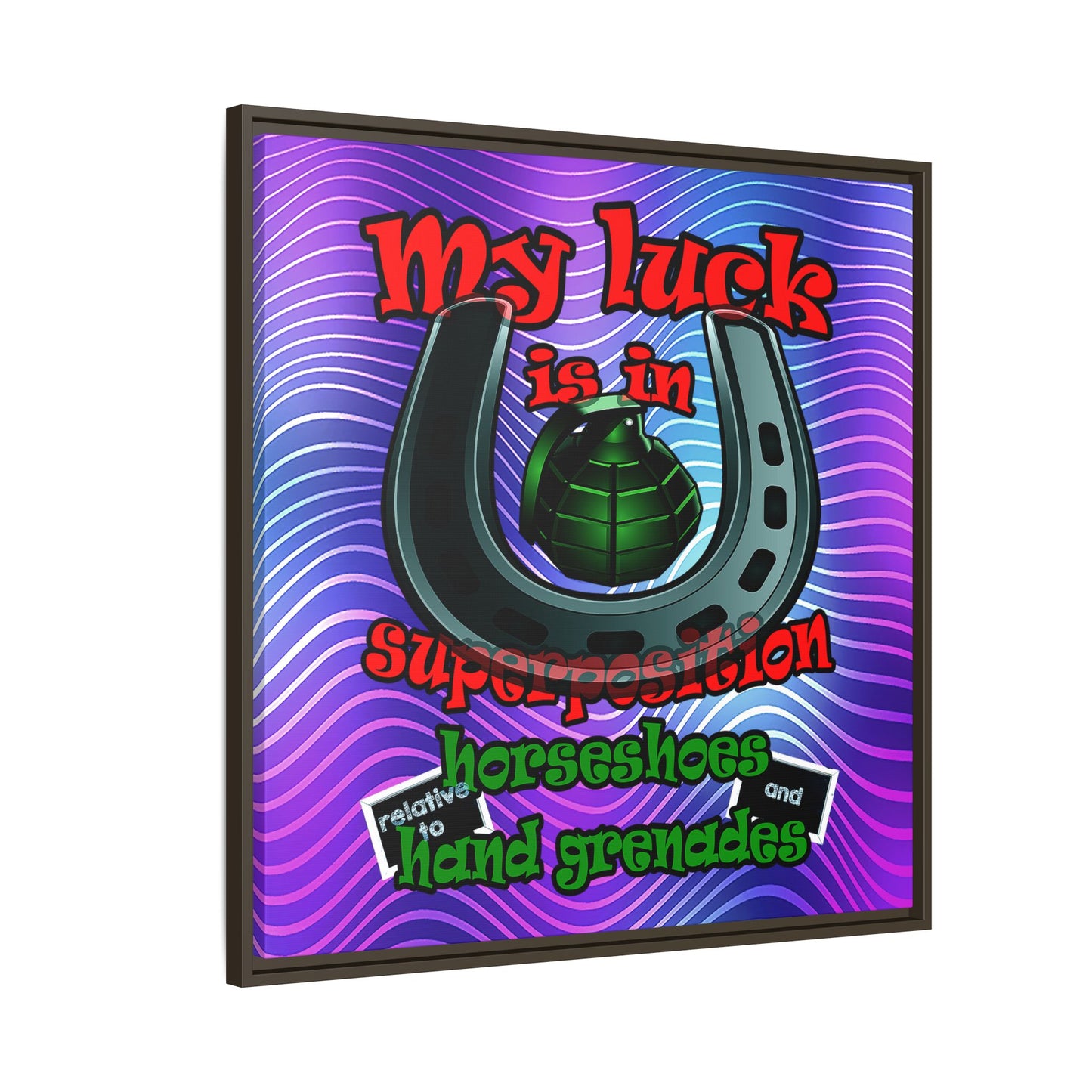 my luck - framed canvas art (purple wave)