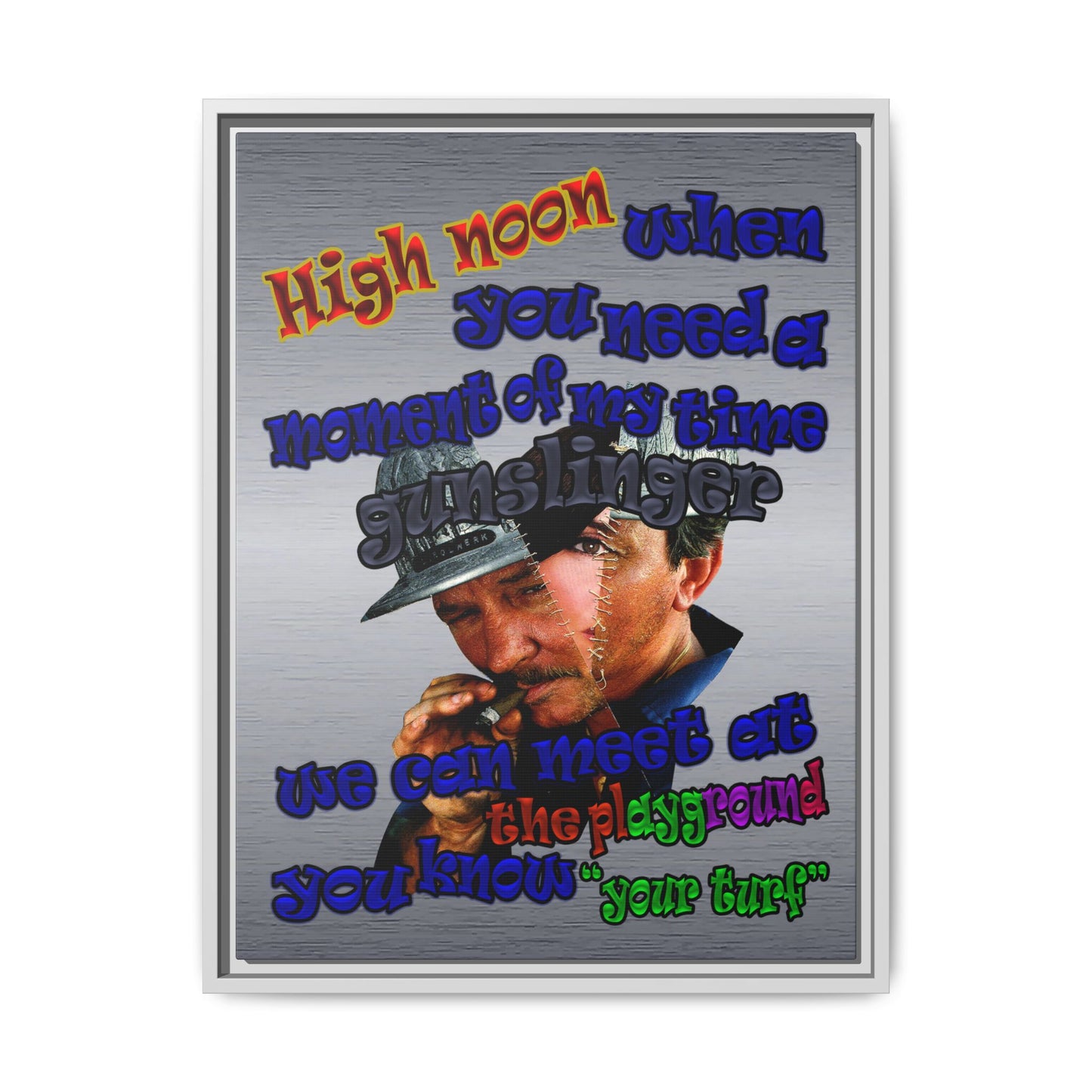 high noon - framed canvas art (brushed nickel)
