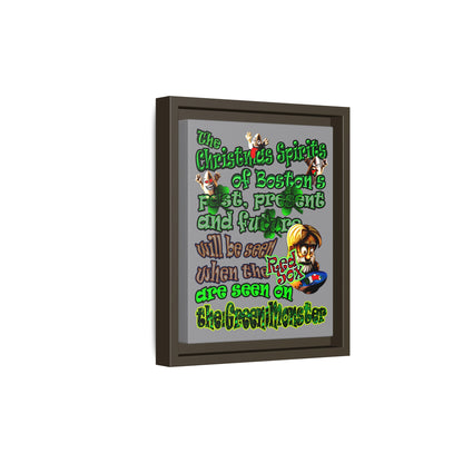 christmas spirits of boston - framed canvas art (grey)