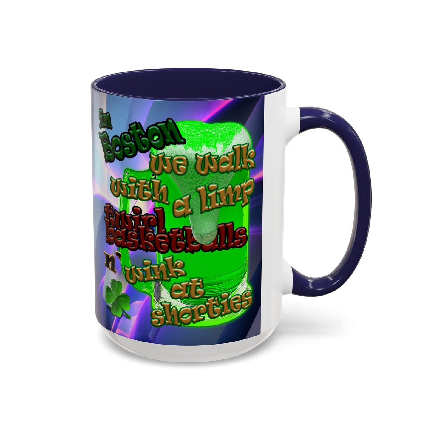 celtics logo - Accent Mug (grey-pink wave)