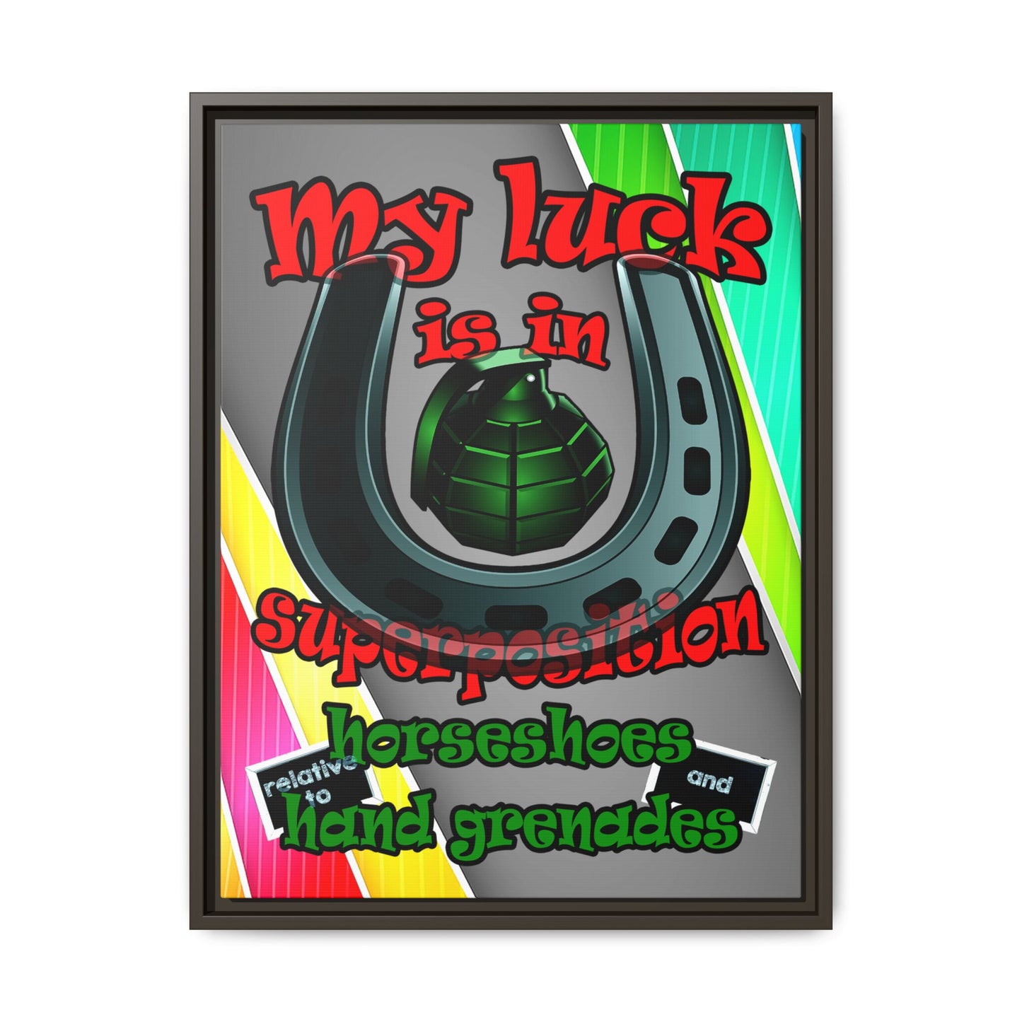 my luck - framed canvas art (rainbow split)