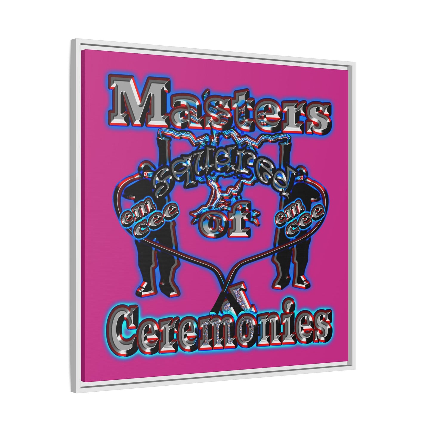 em cee squared - framed canvas art (pink)
