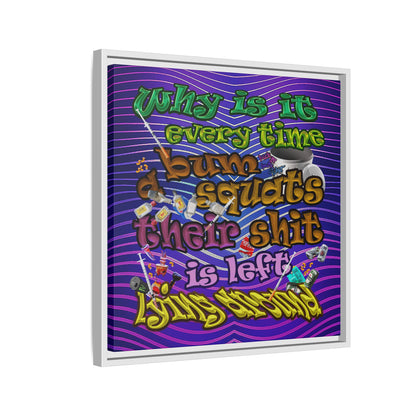 the bum's shit - framed canvas art (purple wave)