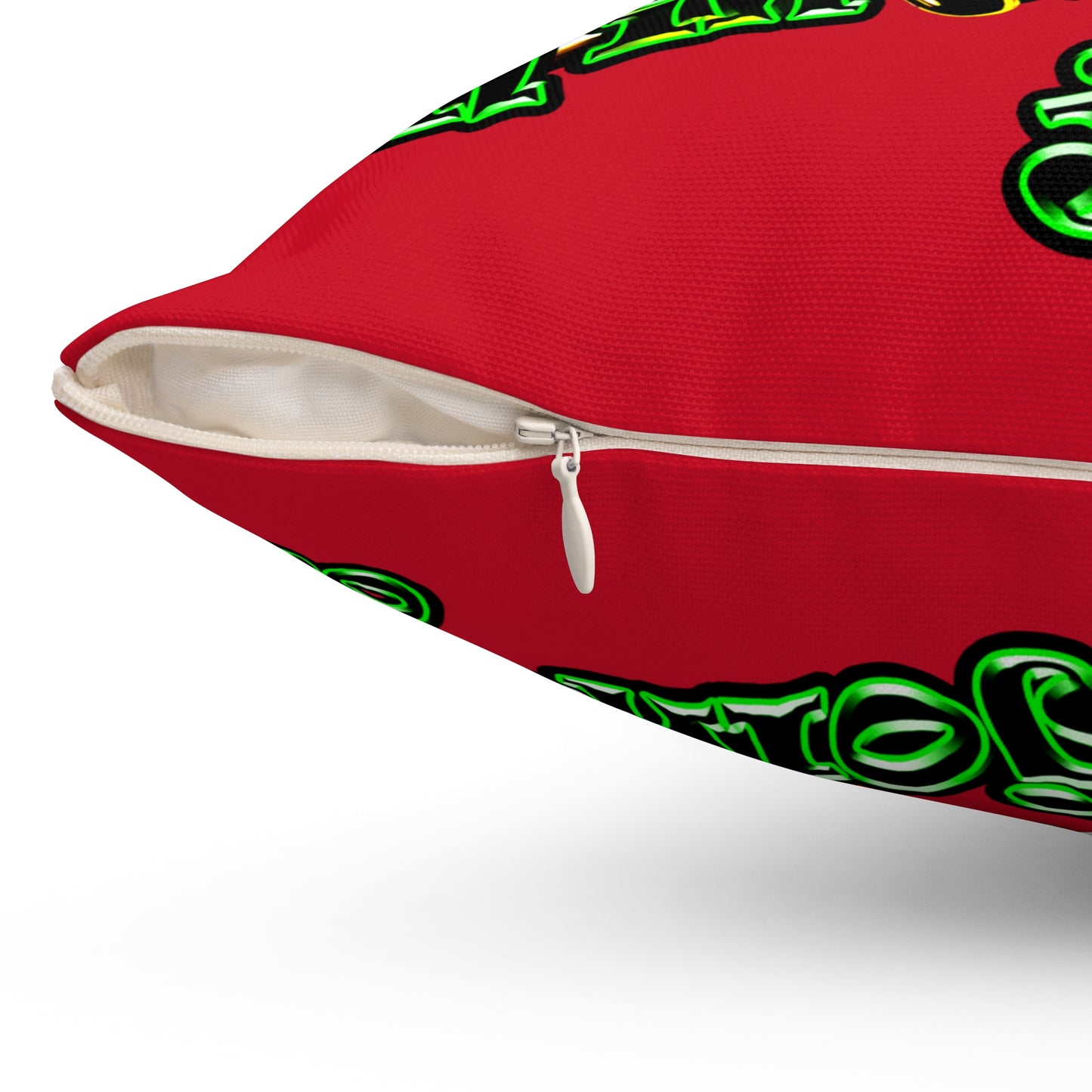 og - Spun Polyester Square Pillow - (dark red)