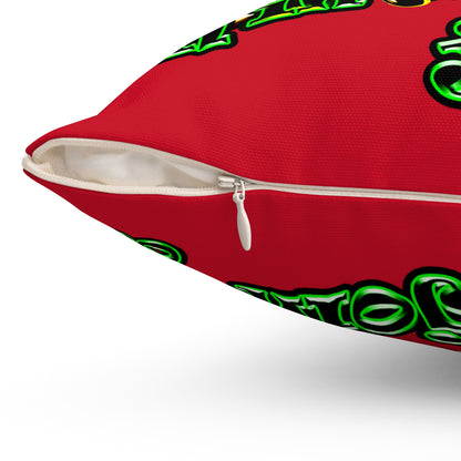 og - Spun Polyester Square Pillow - (dark red)