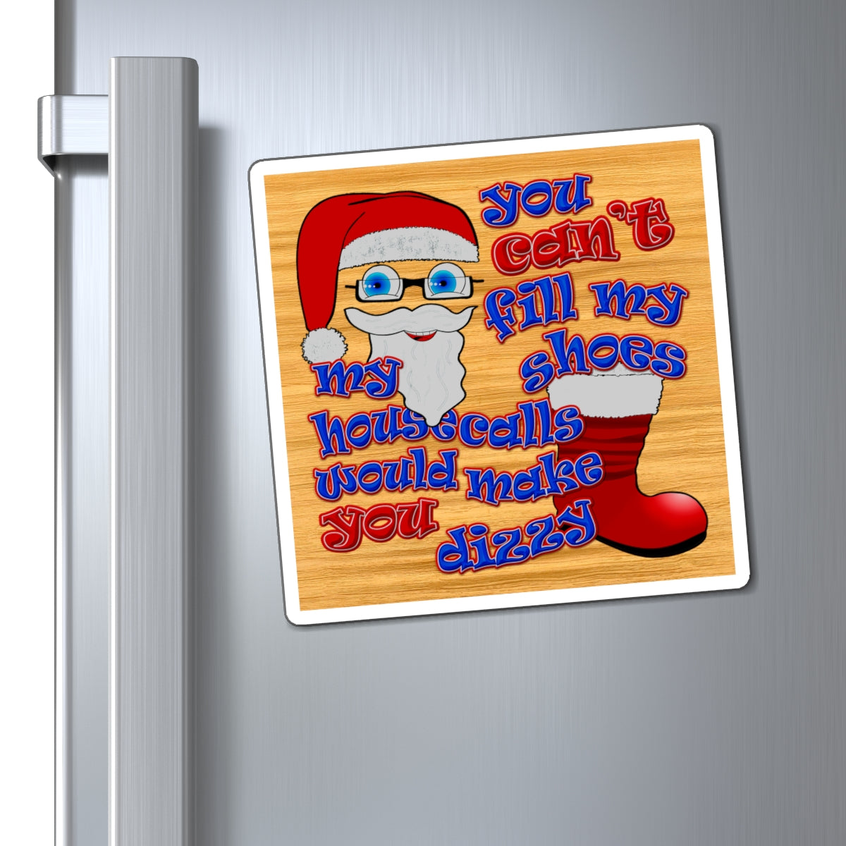 santa's shoes - Magnets - (butterscotch wood finish)