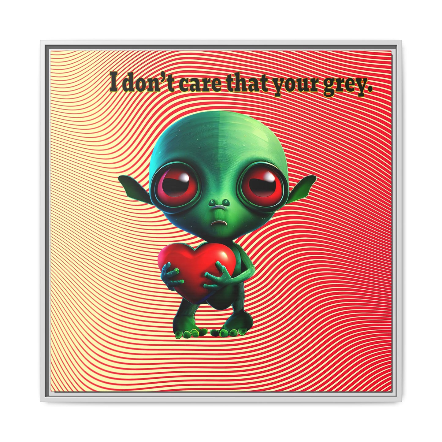 I don't care that your grey - framed canvas art (yellow-orange wave)
