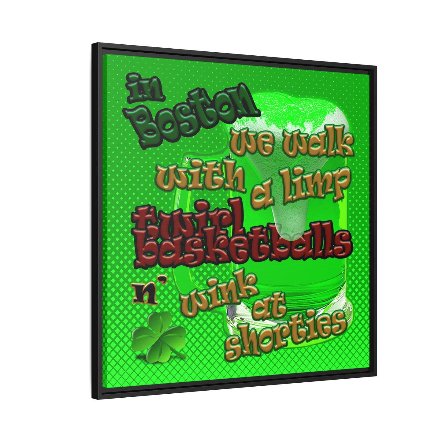 celtics logo - framed canvas art (logo green)