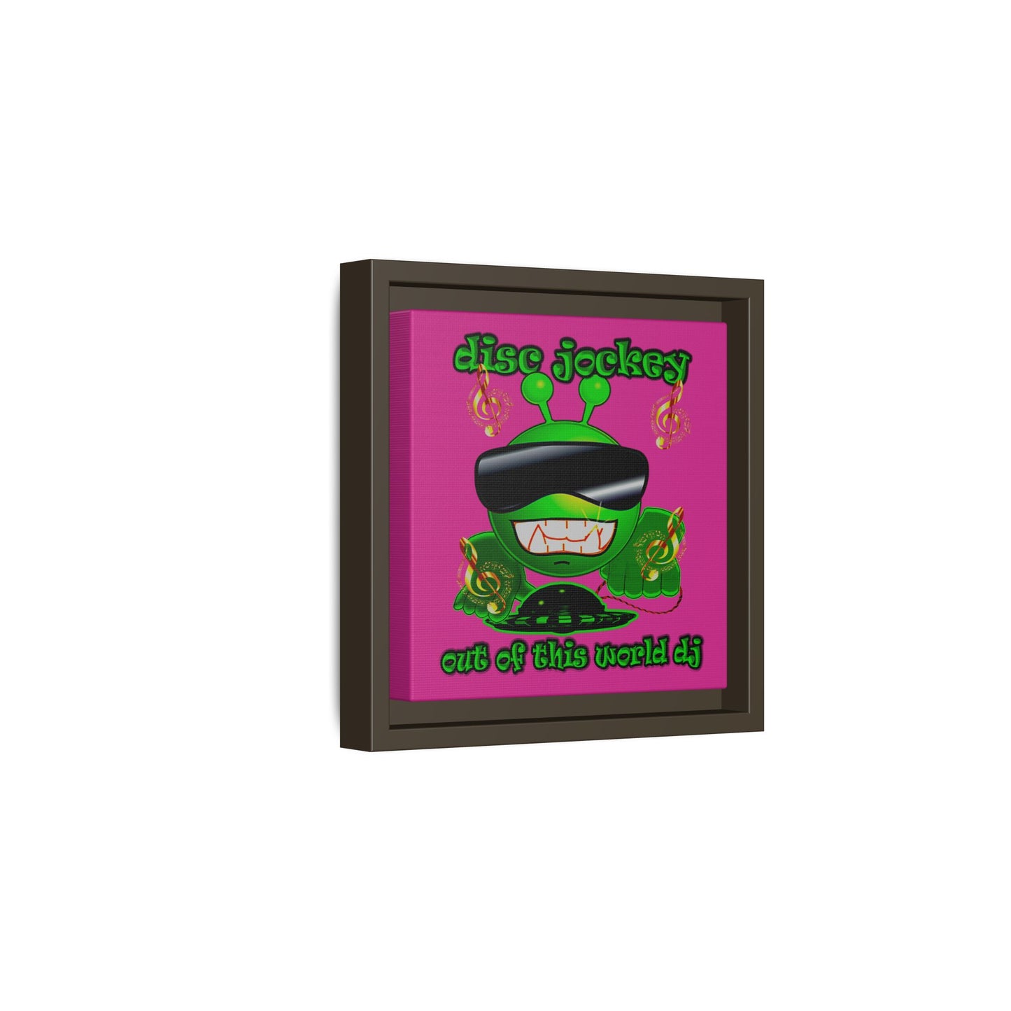 disc jockey - framed canvas art (pink)