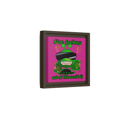 disc jockey - framed canvas art (pink)