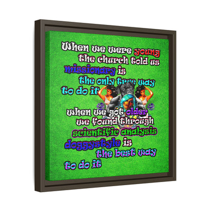 doggystyle - framed canvas art (green turf)