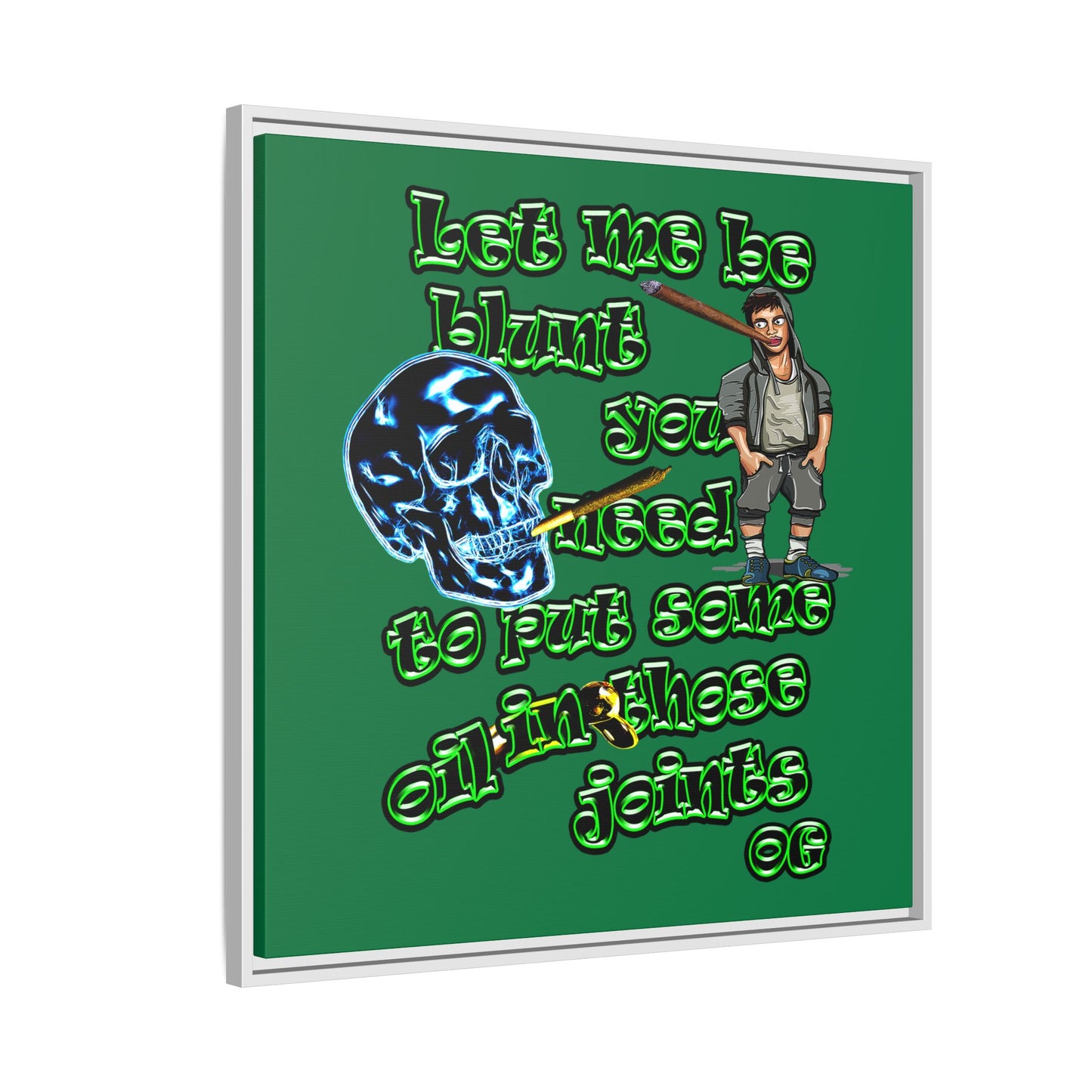og - framed canvas art (dark green)