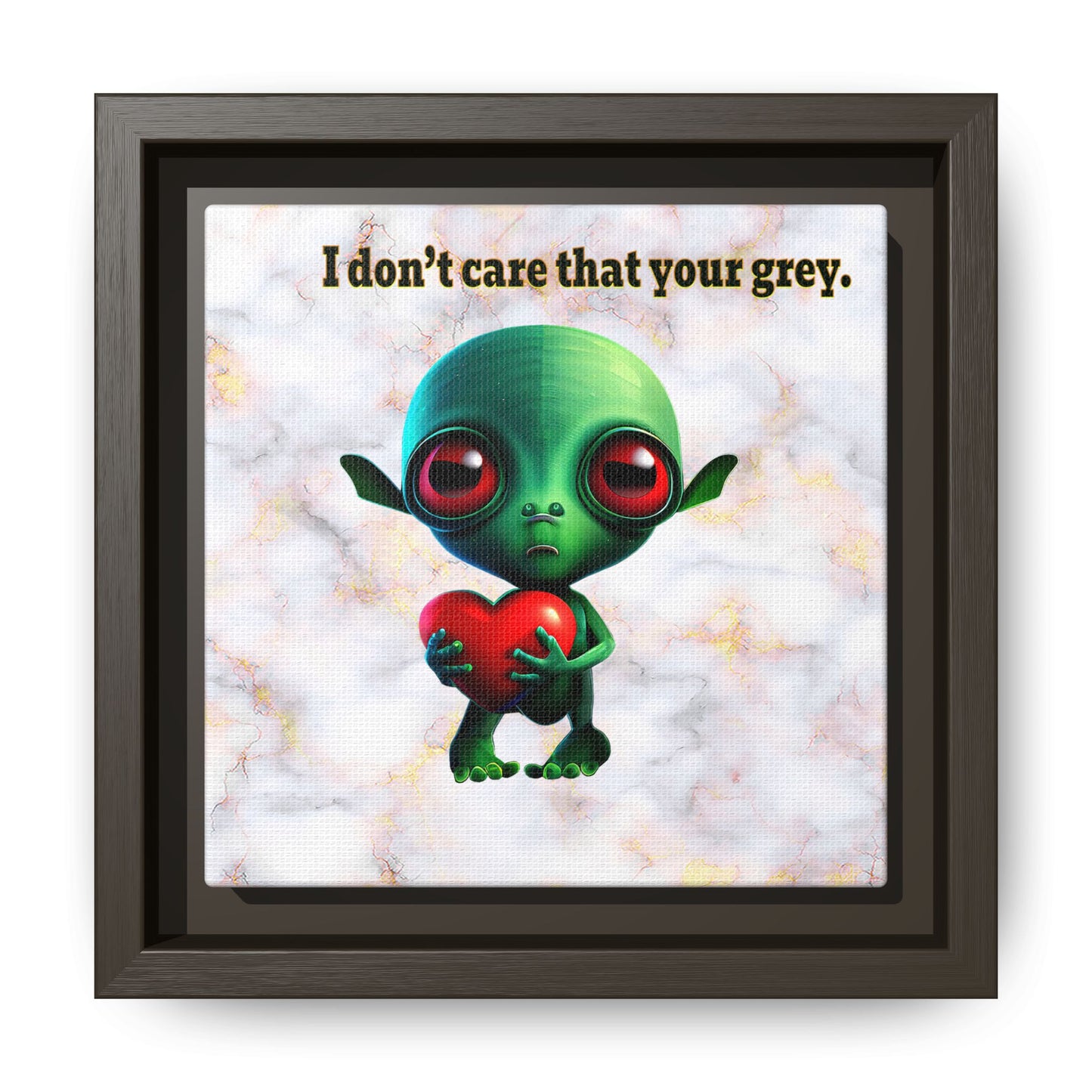 I don't care that your grey - framed canvas art (white marble)