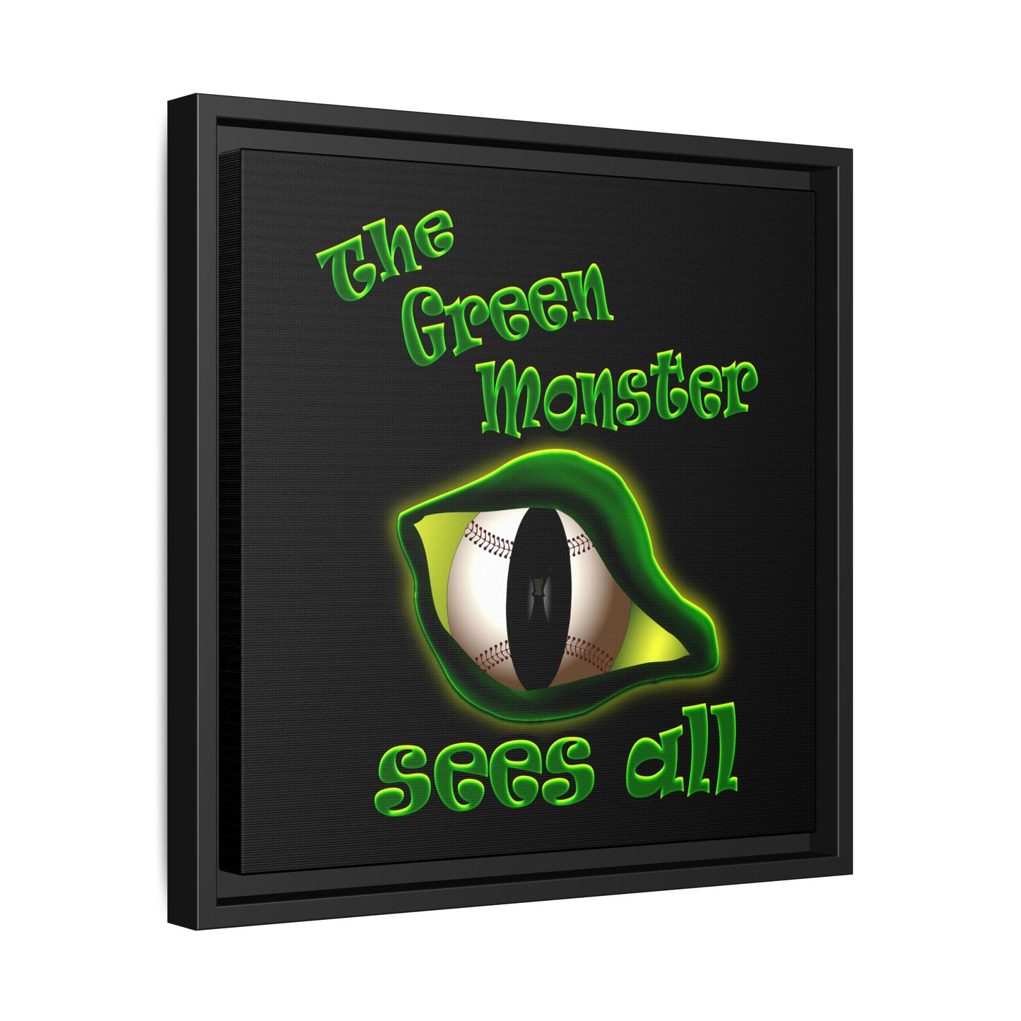 green monster - framed canvas art (black)