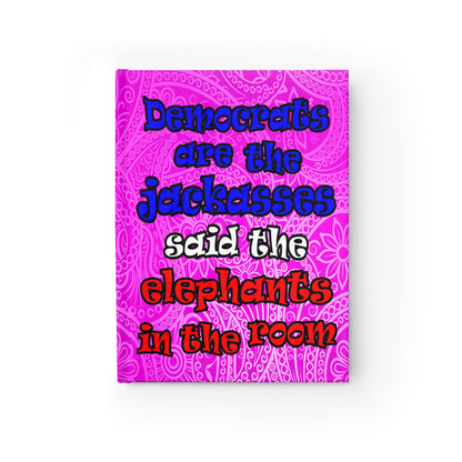 donkeys and elephants - journal-blank (pink swirl)