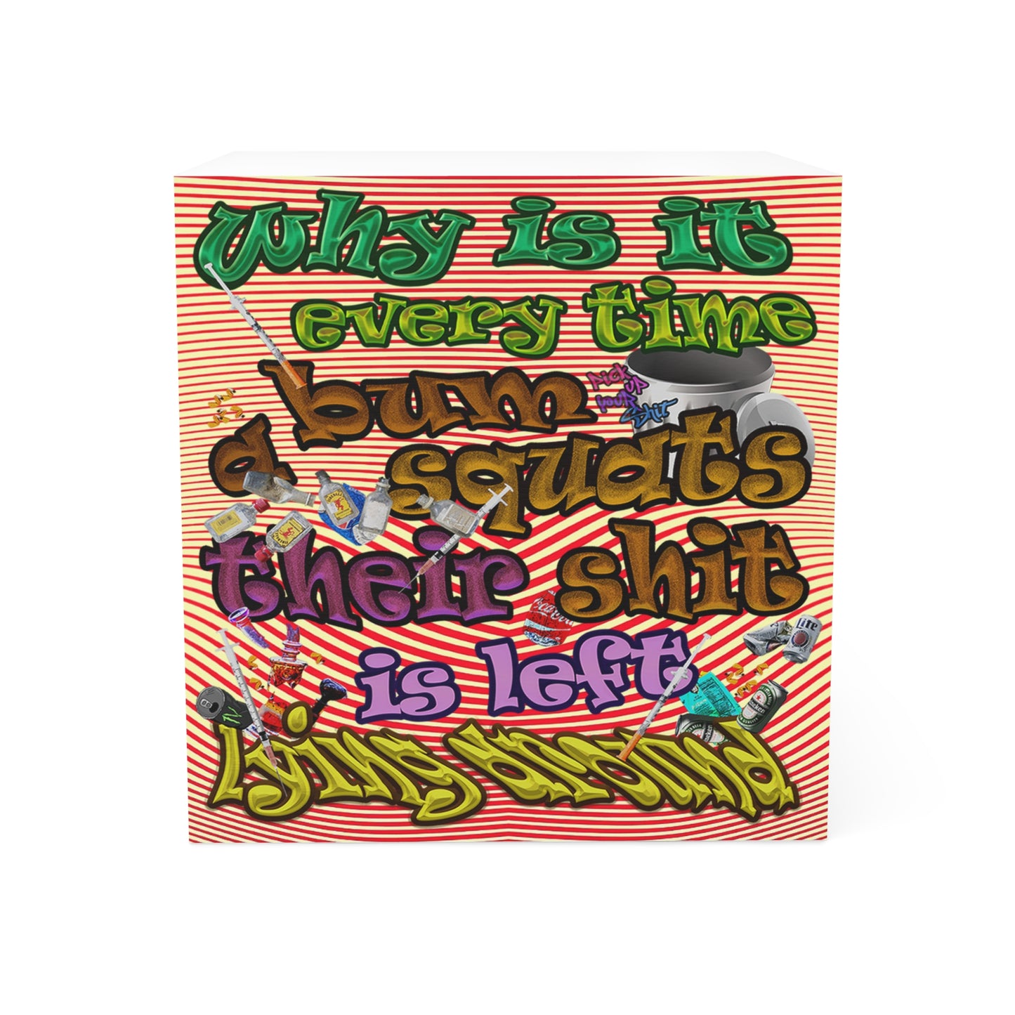 the bum's shit - note cube (yellow-orange wave)