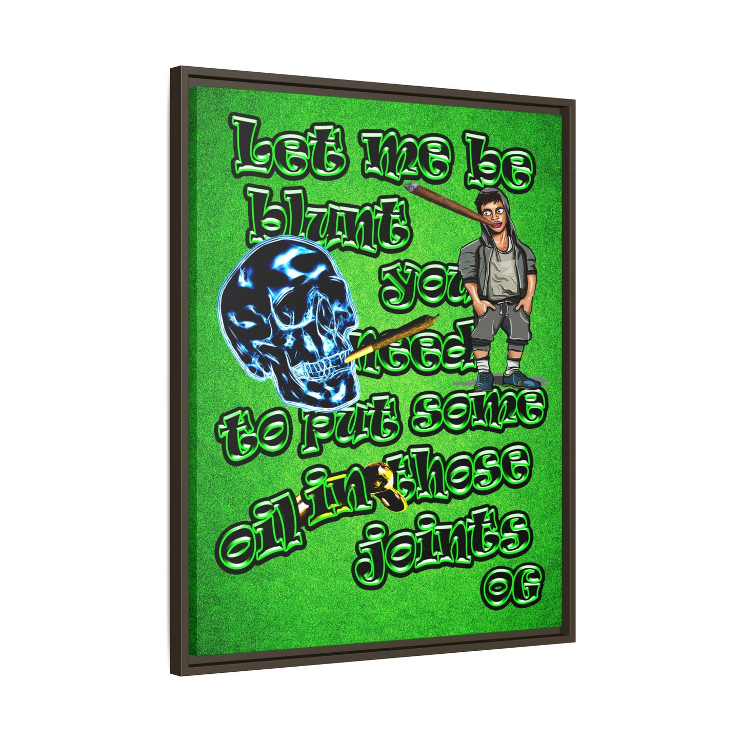 og - framed canvas art (green turf)