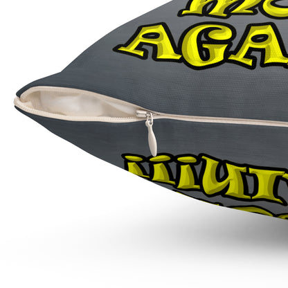 shoot the moon again - Spun Polyester Square Pillow - (grey-light grey)