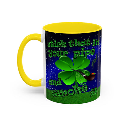celtics logo - Accent Mug ('snoops' background)