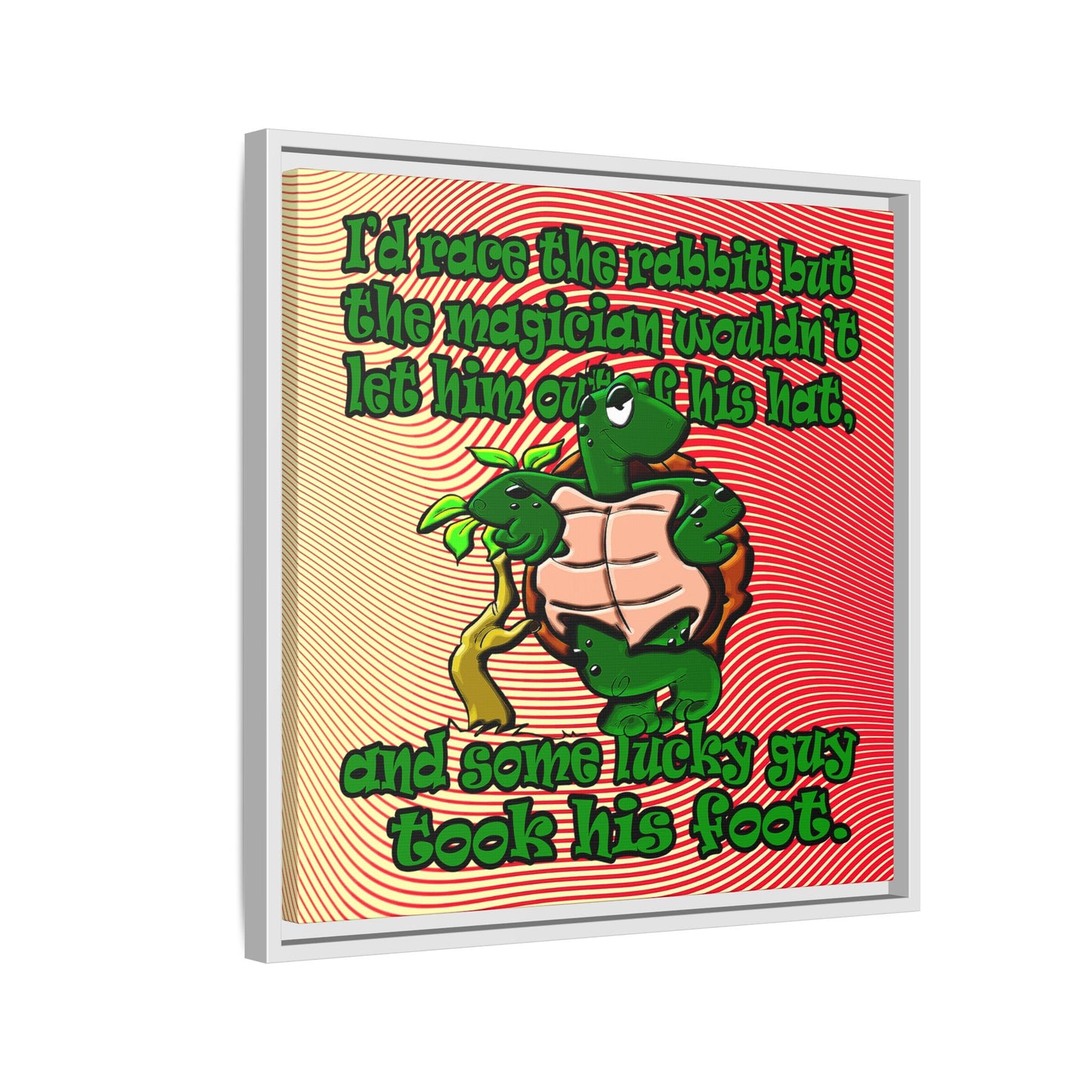 turtle race - framed canvas art (yellow-orange wave)