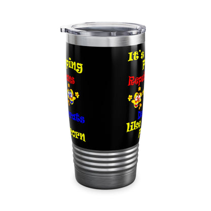 popping like popcorn - Ringneck Tumbler, 20oz (black)