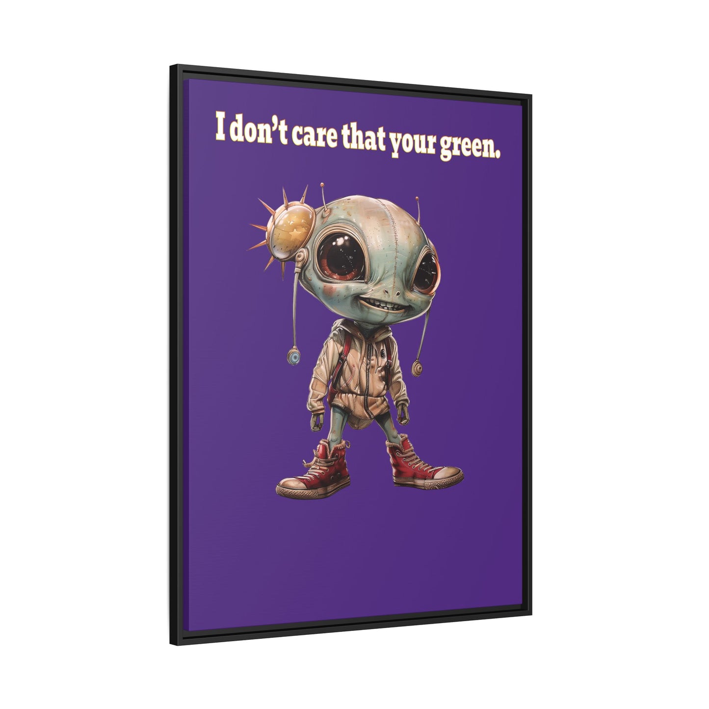 I don't care that your green - framed canvas art (purple)