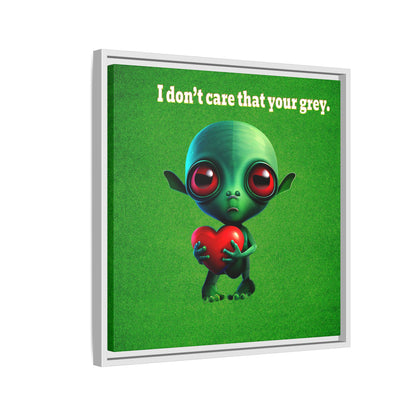 I don't care that your grey - framed canvas art (green turf)