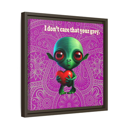 I don't care that your grey - framed canvas art (pink swirl)