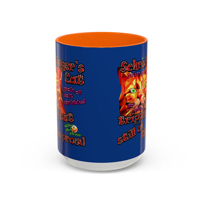 schrodinger's cat - Accent Mug (dark blue)