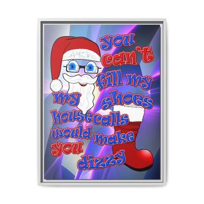 santa's shoes - framed canvas art (grey-pink wave)
