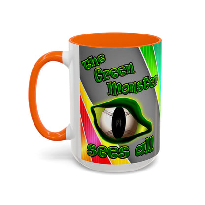 green monster - Accent Mug (rainbow split)