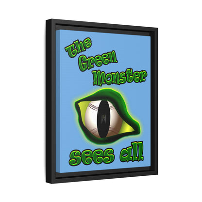 green monster - framed canvas art (light blue)