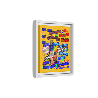 drop the beat - framed canvas art (yellow)