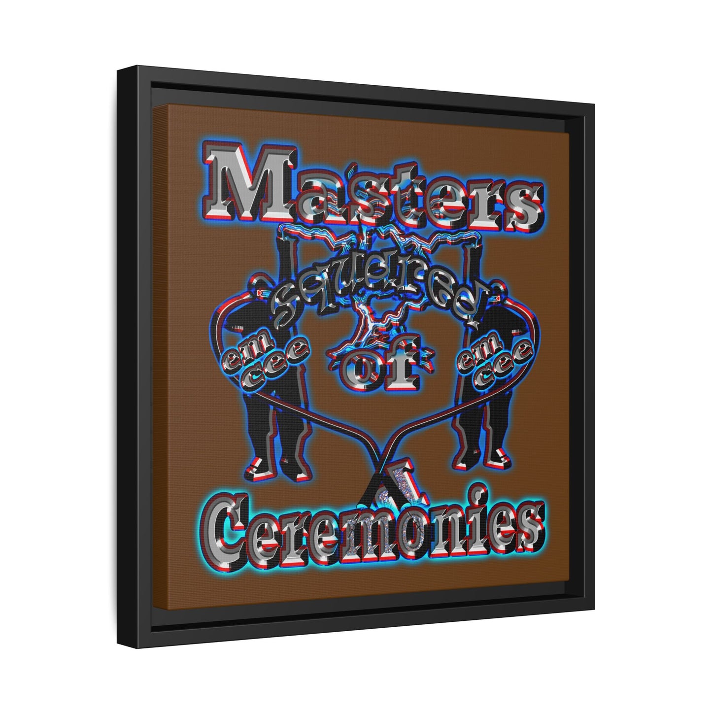 em cee squared - framed canvas art (brown)