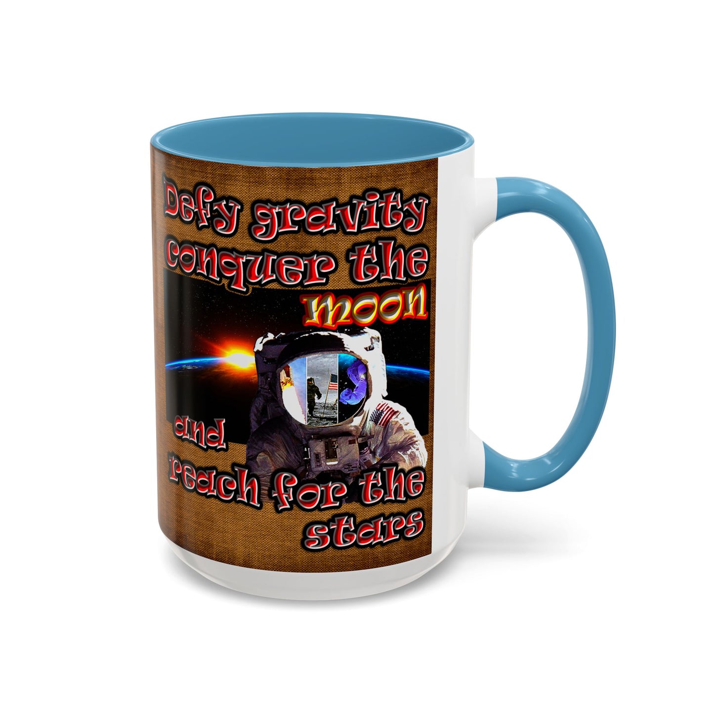 defy conquer reach - Accent Mug (brown papyrus)