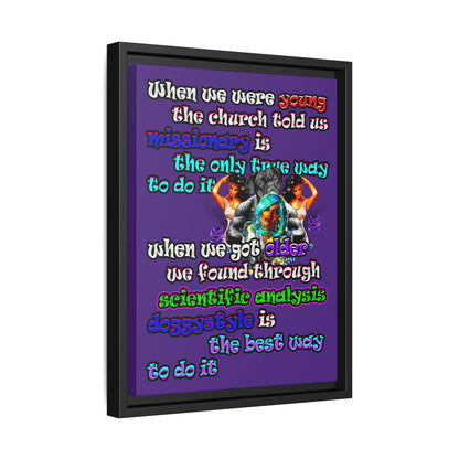 doggystyle - framed canvas art (purple)