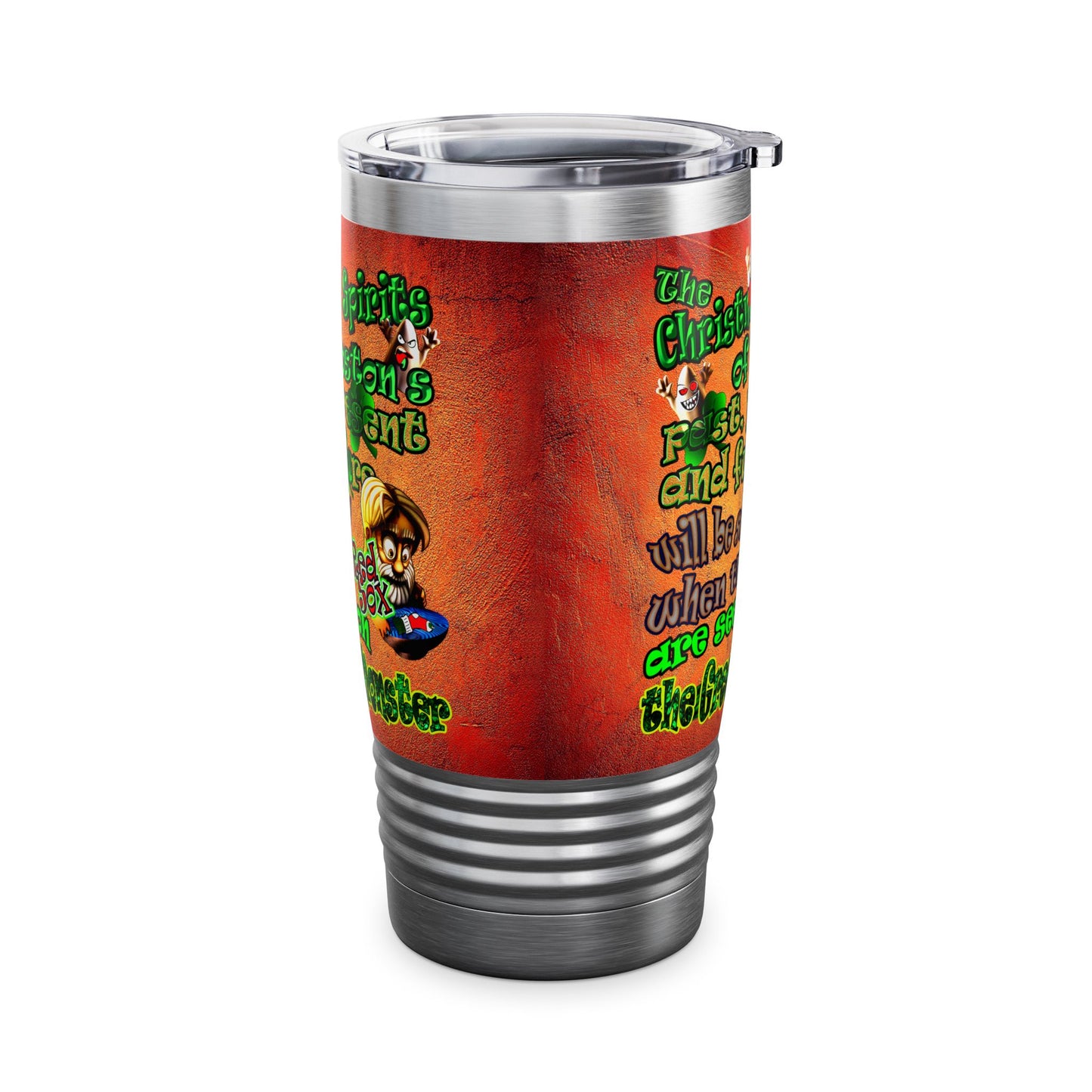christmas spirits of boston - Ringneck Tumbler, 20oz (burnt orange)