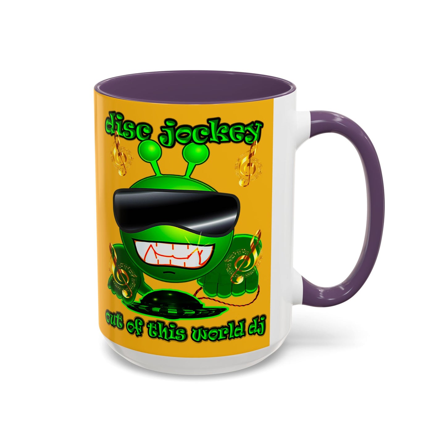 disc jockey - Accent Mug (yellow)