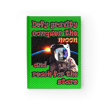 defy conquer reach - journal-lined (logo green)