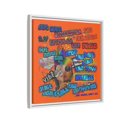 drop the beat - framed canvas art (orange)
